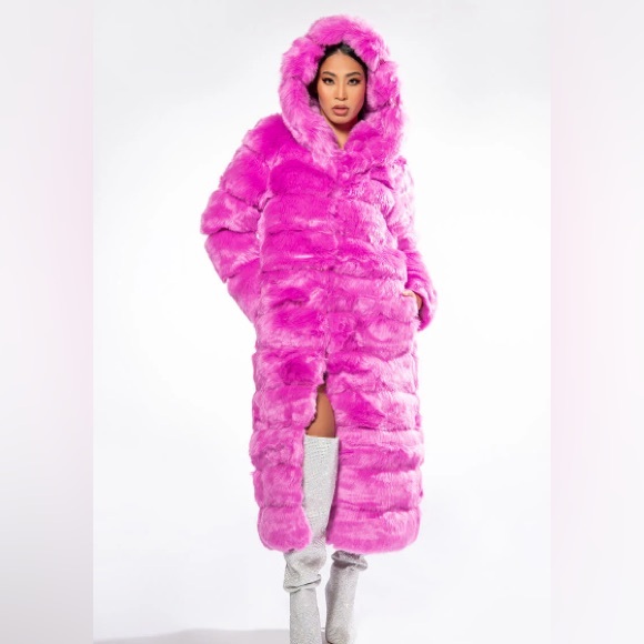 Azalea Wang Jackets & Blazers - AZALEA WANG FAUX FUR PANEL HOODED
TRENCH